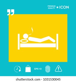 Smoking in bed icon