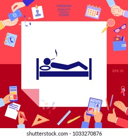 Smoking in bed icon