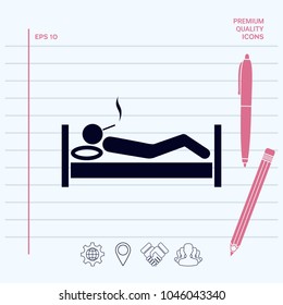 Smoking in bed icon