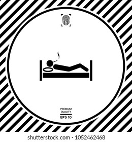 Smoking in bed icon