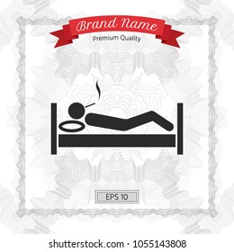 Smoking in bed icon