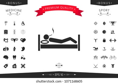 Smoking in bed icon