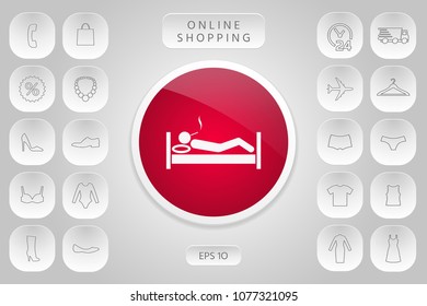 Smoking in bed icon