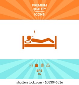 Smoking in bed icon