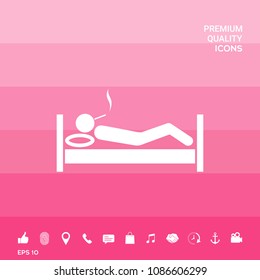 Smoking in bed icon