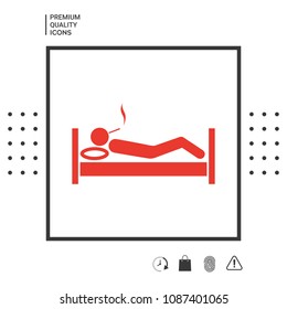 Smoking in bed icon