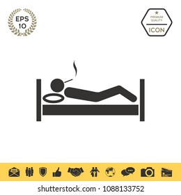 Smoking in bed icon
