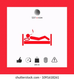 Smoking in bed icon