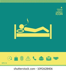 Smoking in bed icon
