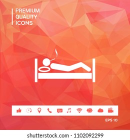 Smoking in bed icon