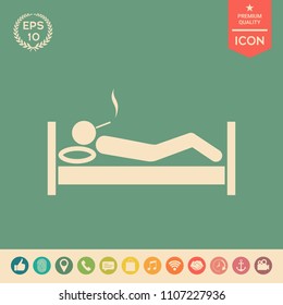 Smoking in bed icon