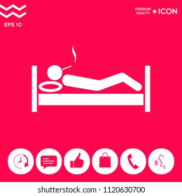 Smoking in bed icon