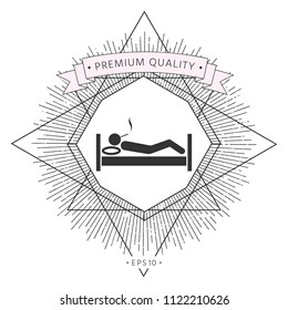 Smoking in bed icon