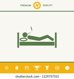 Smoking in bed icon