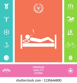 Smoking in bed icon