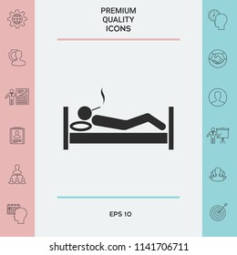 Smoking in bed icon