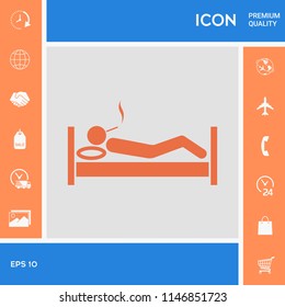Smoking in bed icon
