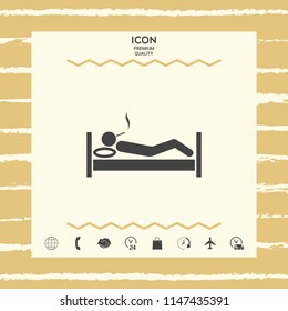 Smoking in bed icon