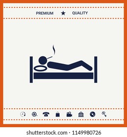 Smoking in bed icon