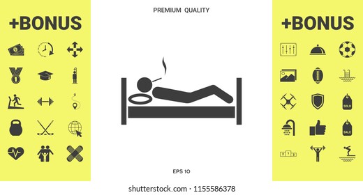 Smoking in bed icon