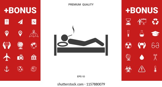 Smoking in bed icon