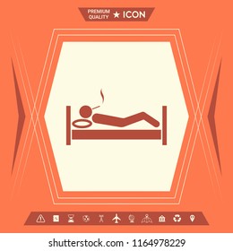 Smoking in bed icon