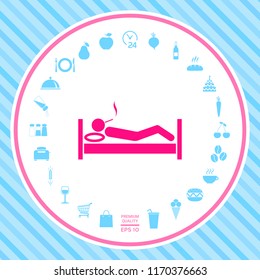 Smoking in bed icon
