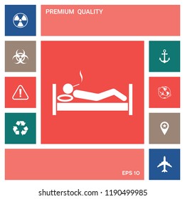 Smoking in bed icon