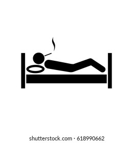 Smoking in bed icon