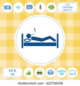 Smoking in bed icon