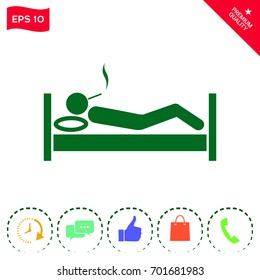 Smoking in bed icon