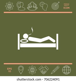 Smoking in bed icon