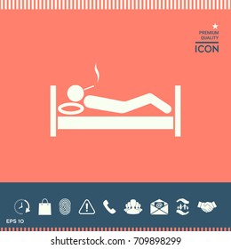 Smoking in bed icon