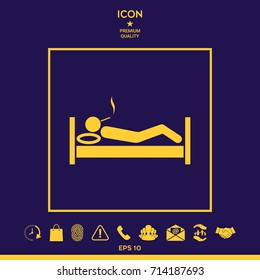 Smoking in bed icon