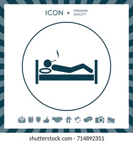 Smoking in bed icon