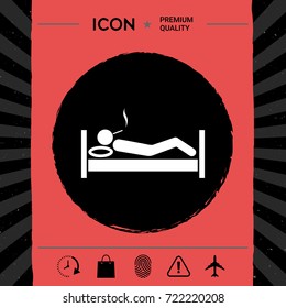 Smoking in bed icon