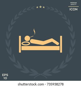 Smoking in bed icon