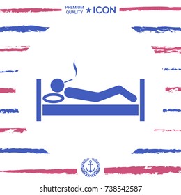 Smoking in bed icon