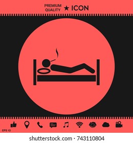 Smoking in bed icon