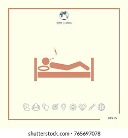 Smoking in bed icon