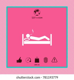 Smoking in bed icon