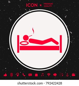 Smoking in bed icon