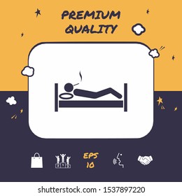 Smoking in bed icon. Graphic elements for your design