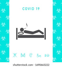 Smoking in bed icon. Graphic elements for your design