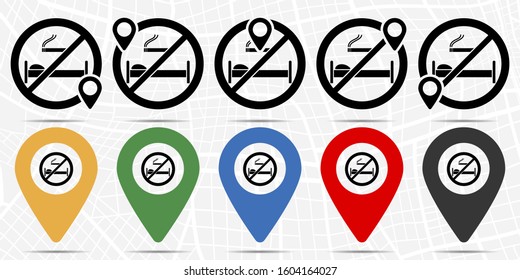 smoking in bed icon in location set. Simple glyph, flat illustration element of universal theme icons