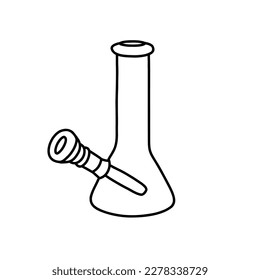 smoking bong doodle icon, vector illustration