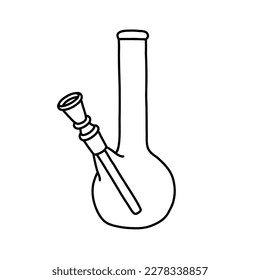 smoking bong doodle icon, vector illustration