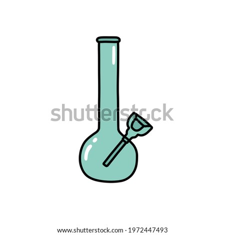 smoking bong doodle icon, vector illustration