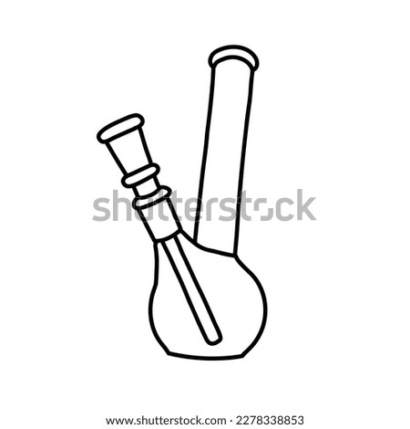 smoking bong doodle icon, vector illustration