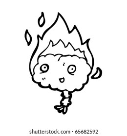 dibujos animados del cerebro del tabaco